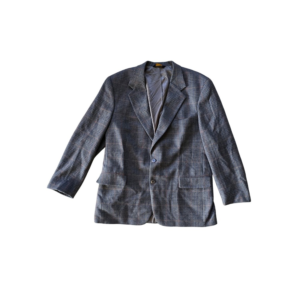 Vintage Brooks Brothers Union Made in USA‎ Brown Plaid Sports Blazer Jacket 44R